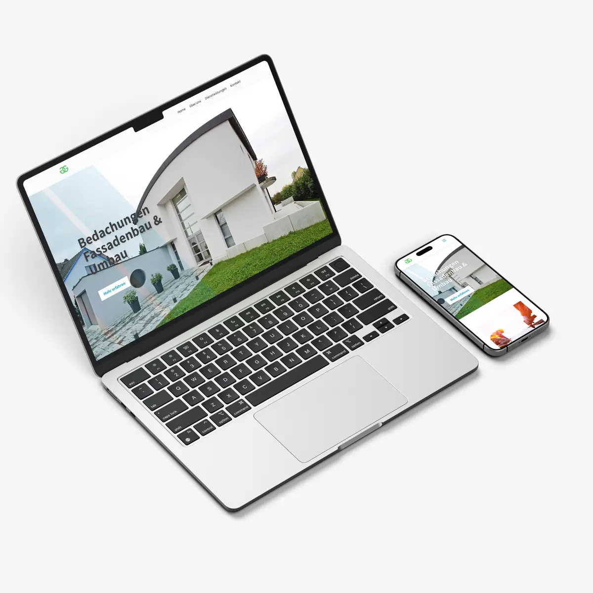 Webseite Gruenenfelder Bau Bedachungen